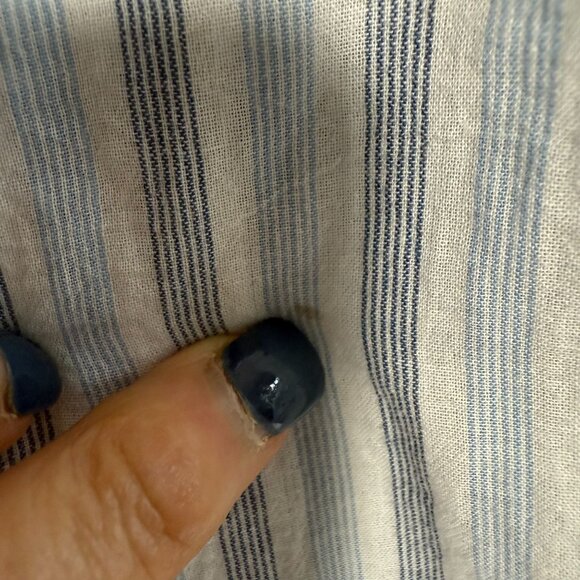 Anthropologie Pilcro Striped Floral Embroidered Blouse Top Medium Blue White - Picture 5 of 14